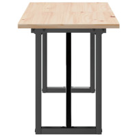 Produktbild för Soffbord O-ram 160x40x45 cm massiv furu och stål