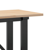 Produktbild för Soffbord O-ram 160x40x45 cm massiv furu och stål