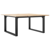 Produktbild för Soffbord O-ram 80x80x45 cm massiv furu och stål