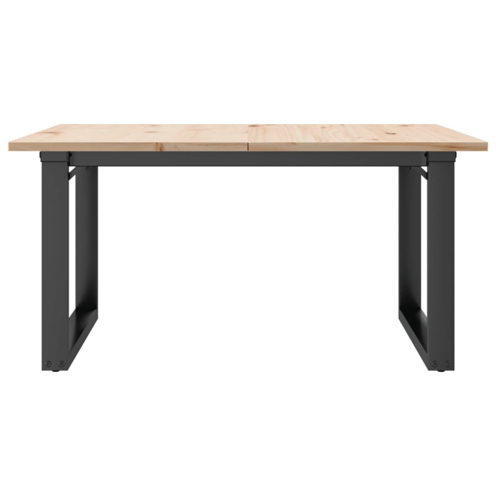 Produktbild för Soffbord O-ram 80x80x45 cm massiv furu och stål