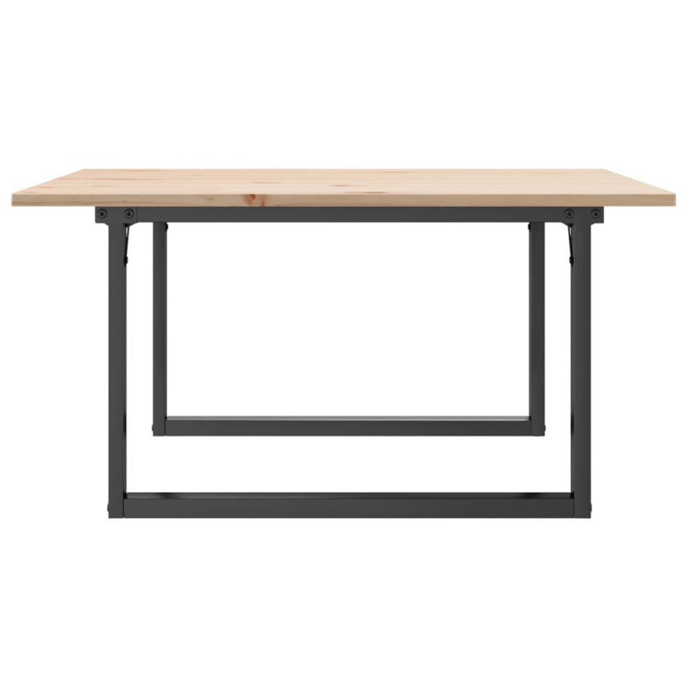 Produktbild för Soffbord O-ram 80x80x45 cm massiv furu och stål