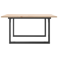 Produktbild för Soffbord O-ram 80x80x45 cm massiv furu och stål