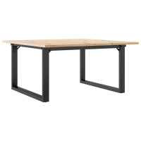 Produktbild för Soffbord O-ram 80x80x45 cm massiv furu och stål