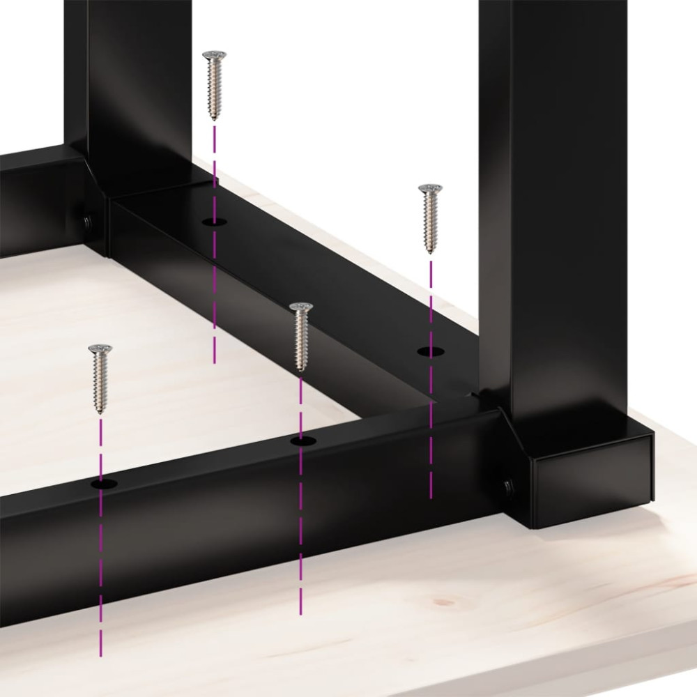 Produktbild för Soffbord O-ram 80x80x45 cm massiv furu och stål