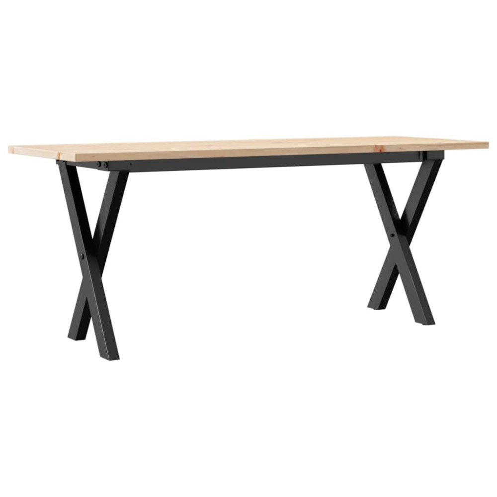 Produktbild för Soffbord X-ram 110x40x45 cm massiv furu och stål