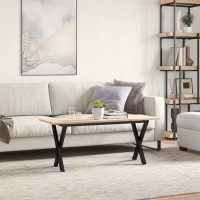 Produktbild för Soffbord X-ram 110x40x45 cm massiv furu och stål