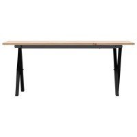 Produktbild för Soffbord X-ram 110x40x45 cm massiv furu och stål