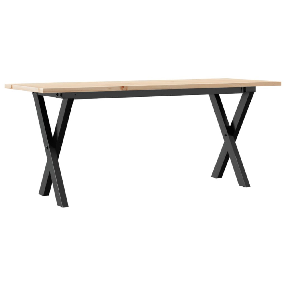 Produktbild för Soffbord X-ram 110x40x45 cm massiv furu och stål