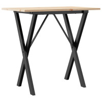 Produktbild för Matbord X-ram 80x50x75 cm massiv furu och stål