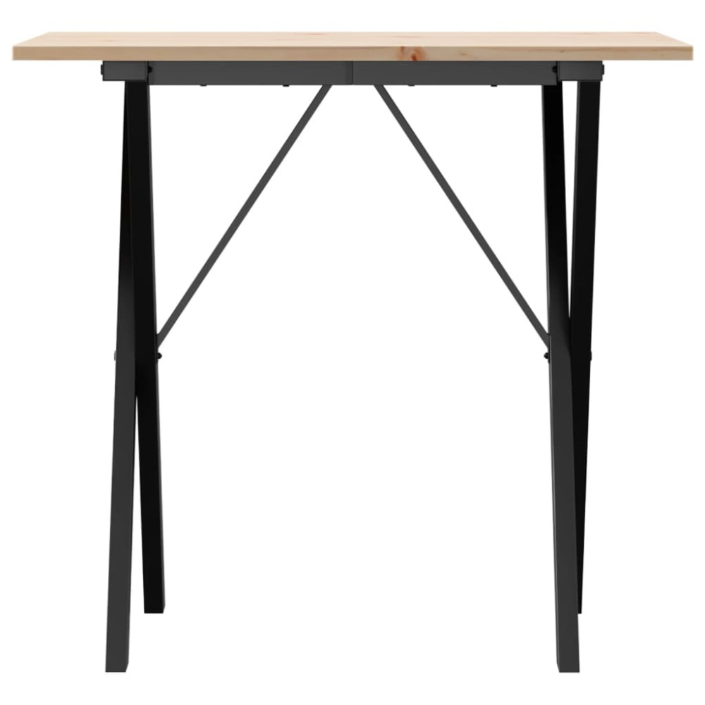 Produktbild för Matbord X-ram 80x50x75 cm massiv furu och stål