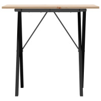 Produktbild för Matbord X-ram 80x50x75 cm massiv furu och stål