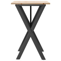 Produktbild för Matbord X-ram 80x50x75 cm massiv furu och stål