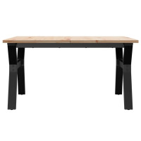 Produktbild för Soffbord Y-ram 80x80x45 cm massiv furu och stål