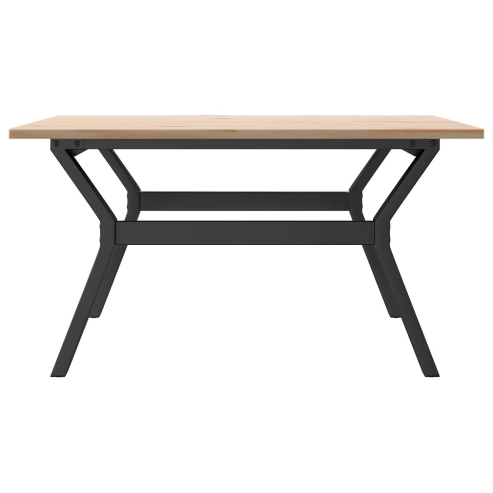Produktbild för Soffbord Y-ram 80x80x45 cm massiv furu och stål