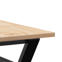 Produktbild för Soffbord Y-ram 80x80x45 cm massiv furu och stål