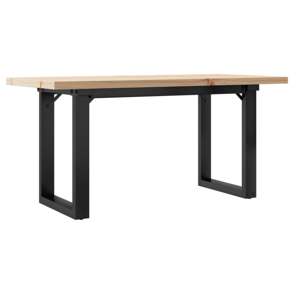 Produktbild för Soffbord O-ram 90x40x45,5 cm massiv furu och stål