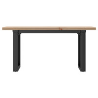 Produktbild för Soffbord O-ram 90x40x45,5 cm massiv furu och stål