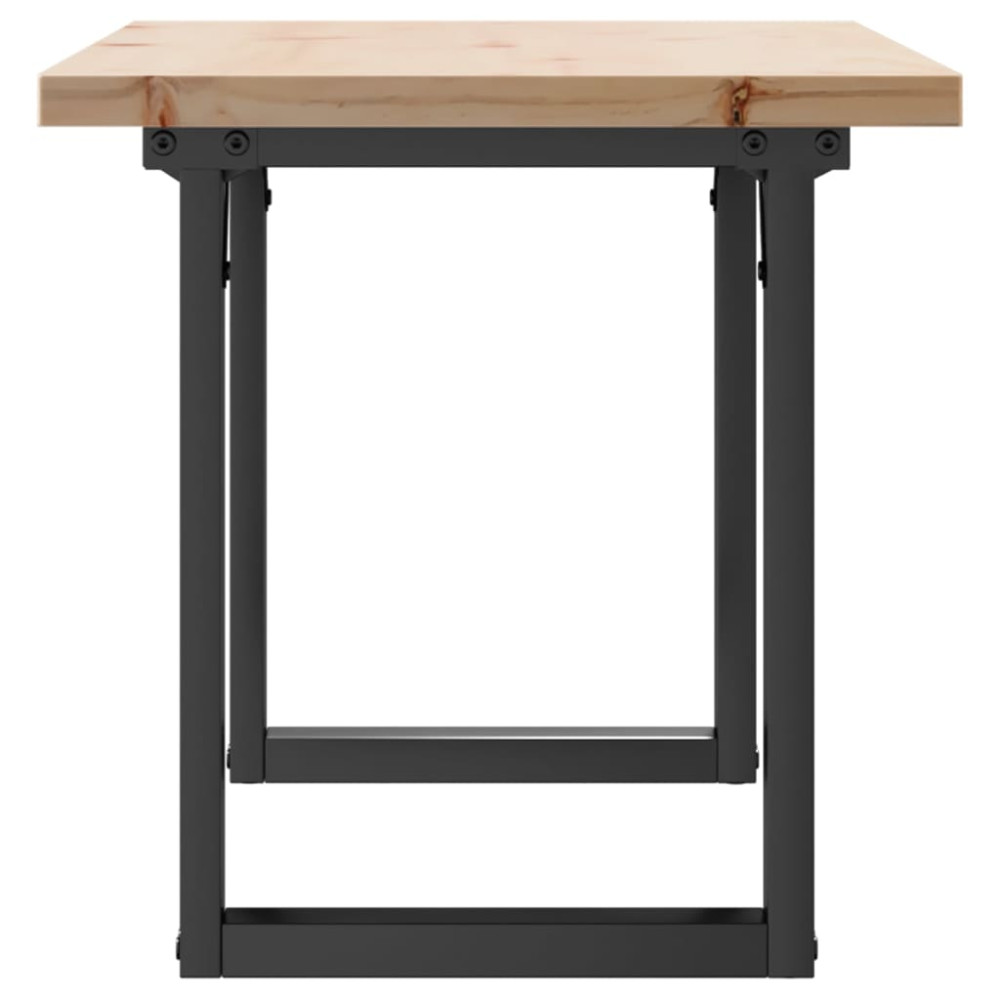 Produktbild för Soffbord O-ram 90x40x45,5 cm massiv furu och stål