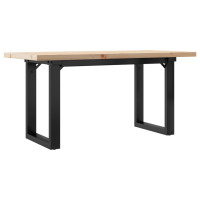 Produktbild för Soffbord O-ram 90x40x45,5 cm massiv furu och stål