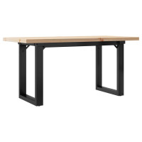 Produktbild för Soffbord O-ram 100x50x45,5 cm massiv furu och stål