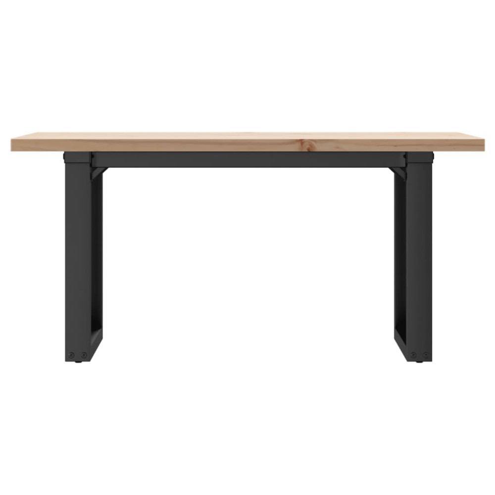 Produktbild för Soffbord O-ram 100x50x45,5 cm massiv furu och stål