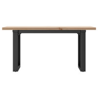 Produktbild för Soffbord O-ram 100x50x45,5 cm massiv furu och stål