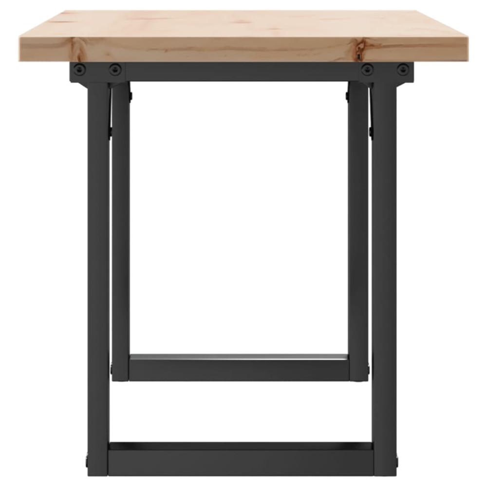 Produktbild för Soffbord O-ram 100x50x45,5 cm massiv furu och stål