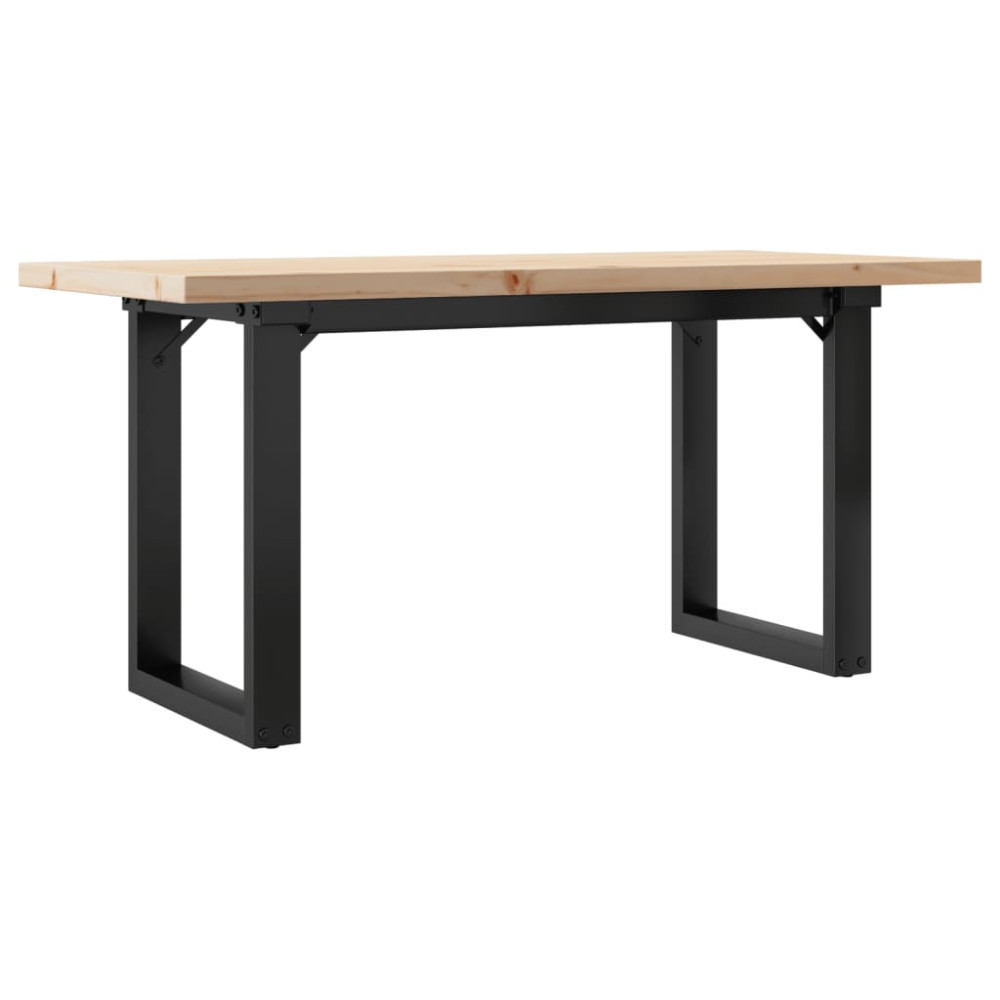 Produktbild för Soffbord O-ram 100x50x45,5 cm massiv furu och stål
