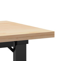 Produktbild för Soffbord O-ram 100x50x45,5 cm massiv furu och stål