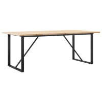 Produktbild för Matbord O-ram 200x100x75,5 cm massiv furu och stål