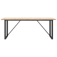 Produktbild för Matbord O-ram 200x100x75,5 cm massiv furu och stål