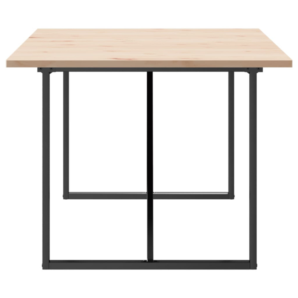 Produktbild för Matbord O-ram 200x100x75,5 cm massiv furu och stål
