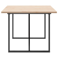 Produktbild för Matbord O-ram 200x100x75,5 cm massiv furu och stål