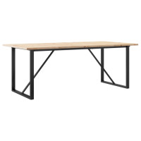 Produktbild för Matbord O-ram 200x100x75,5 cm massiv furu och stål