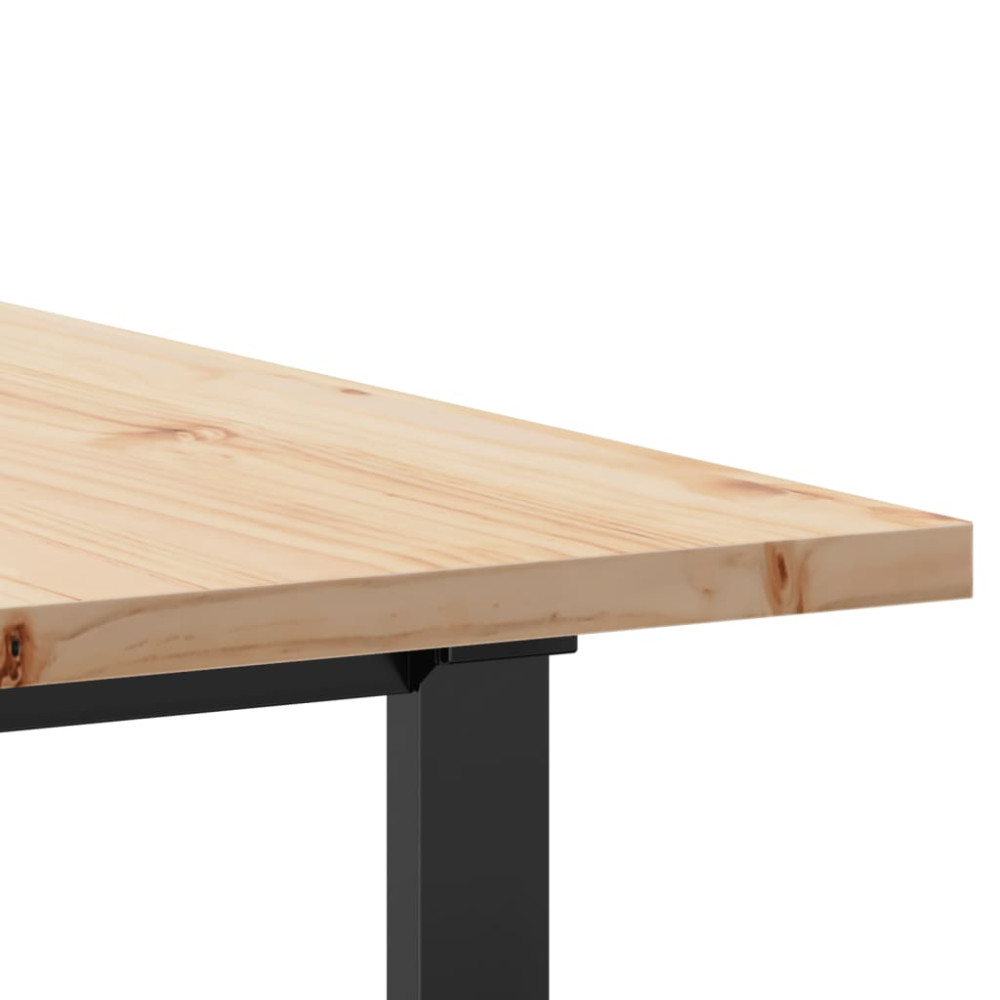 Produktbild för Matbord O-ram 200x100x75,5 cm massiv furu och stål