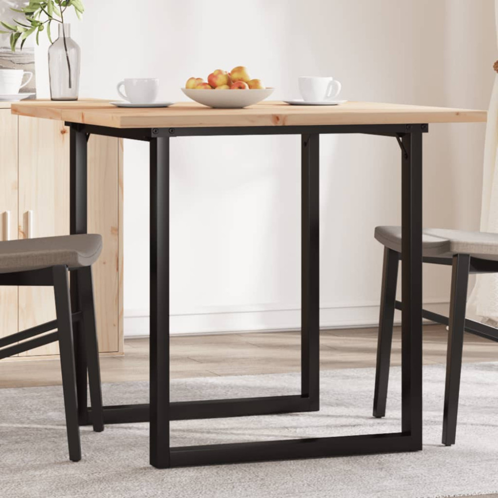 Produktbild för Matbord O-ram 80x80x75,5 cm massiv furu och stål