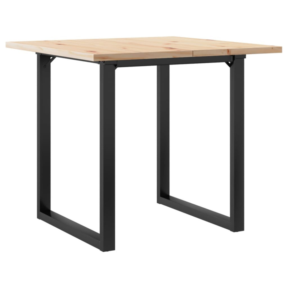 Produktbild för Matbord O-ram 80x80x75,5 cm massiv furu och stål
