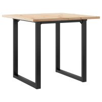 Produktbild för Matbord O-ram 80x80x75,5 cm massiv furu och stål
