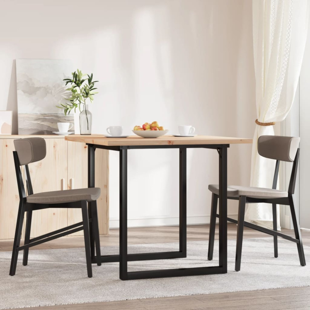 Produktbild för Matbord O-ram 80x80x75,5 cm massiv furu och stål