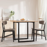Produktbild för Matbord O-ram 80x80x75,5 cm massiv furu och stål