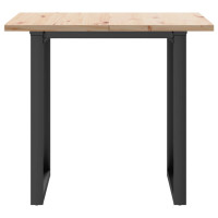 Produktbild för Matbord O-ram 80x80x75,5 cm massiv furu och stål