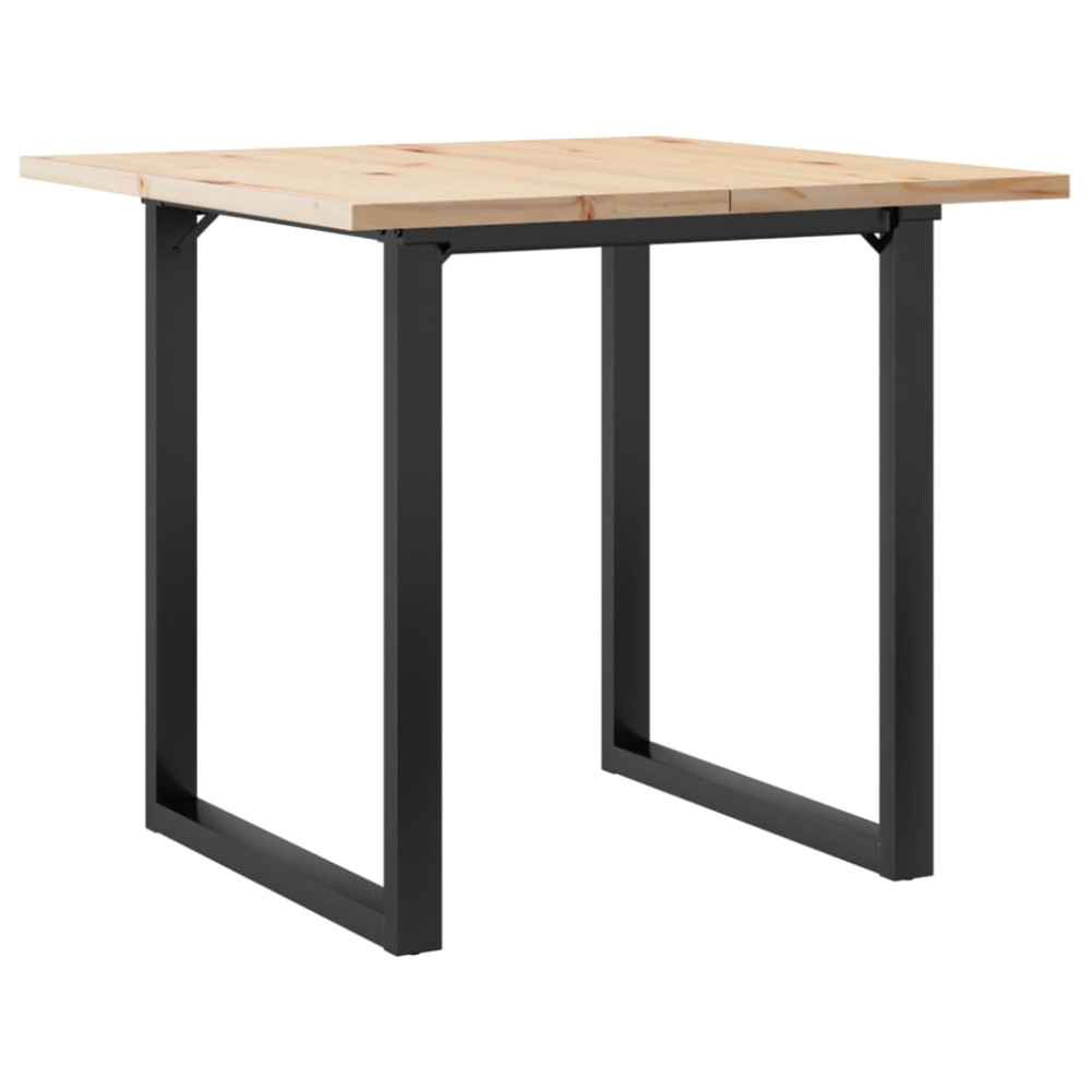 Produktbild för Matbord O-ram 80x80x75,5 cm massiv furu och stål