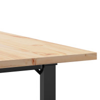 Produktbild för Matbord O-ram 80x80x75,5 cm massiv furu och stål