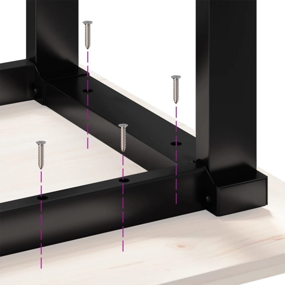 Produktbild för Matbord O-ram 80x80x75,5 cm massiv furu och stål