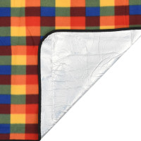 Produktbild för Picknickfilt vikbar flerfärgad pläd 200x200 cm sammet