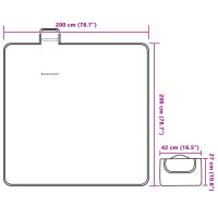 Produktbild för Picknickfilt vikbar flerfärgad pläd 200x200 cm sammet