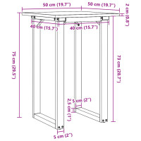 Produktbild för Matbord O-ram 50x50x75 cm massiv furu och stål