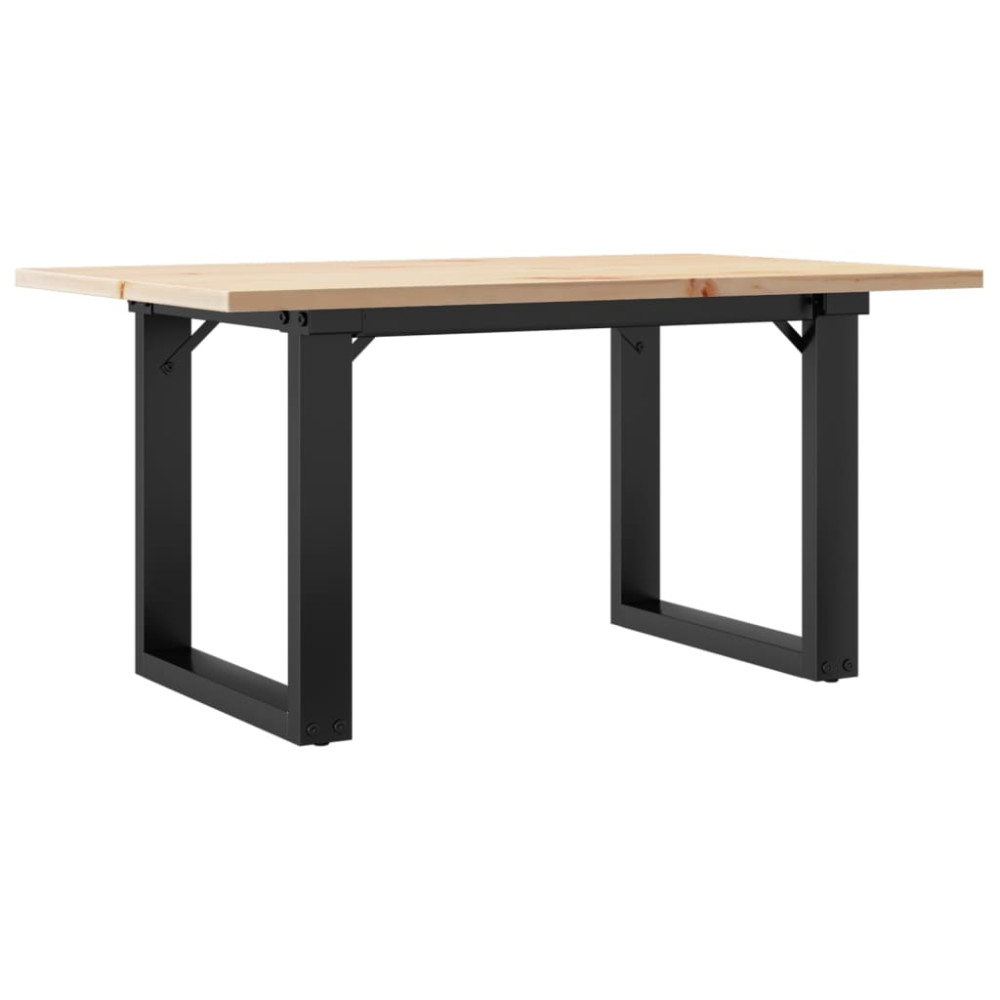 Produktbild för Soffbord O-ram 80x50x40 cm massiv furu och stål
