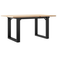 Produktbild för Soffbord O-ram 80x50x40 cm massiv furu och stål
