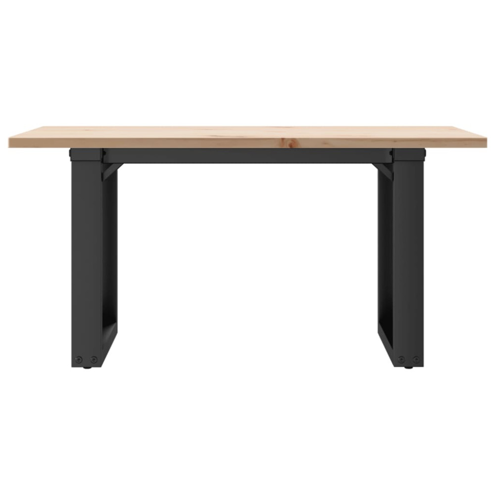Produktbild för Soffbord O-ram 80x50x40 cm massiv furu och stål